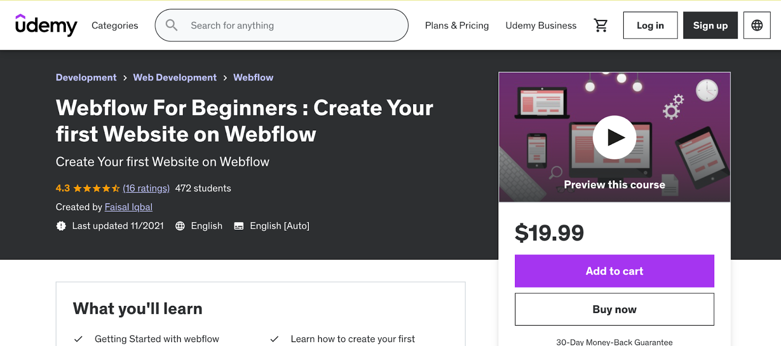 Udemy web design courses