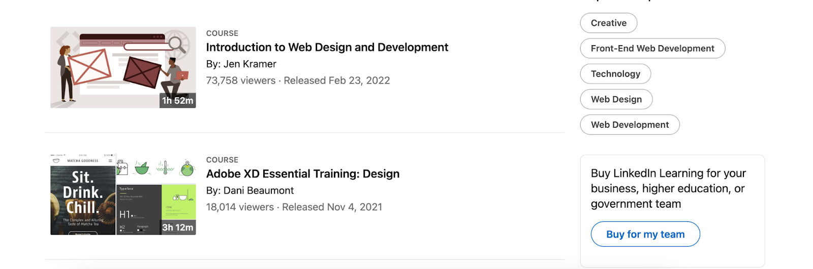 LinkedIn Learning web design courses