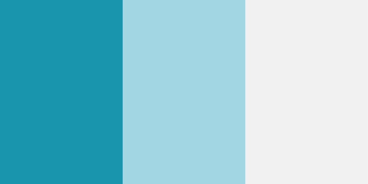 An image of teal blue, light blue, and light gray color combination.