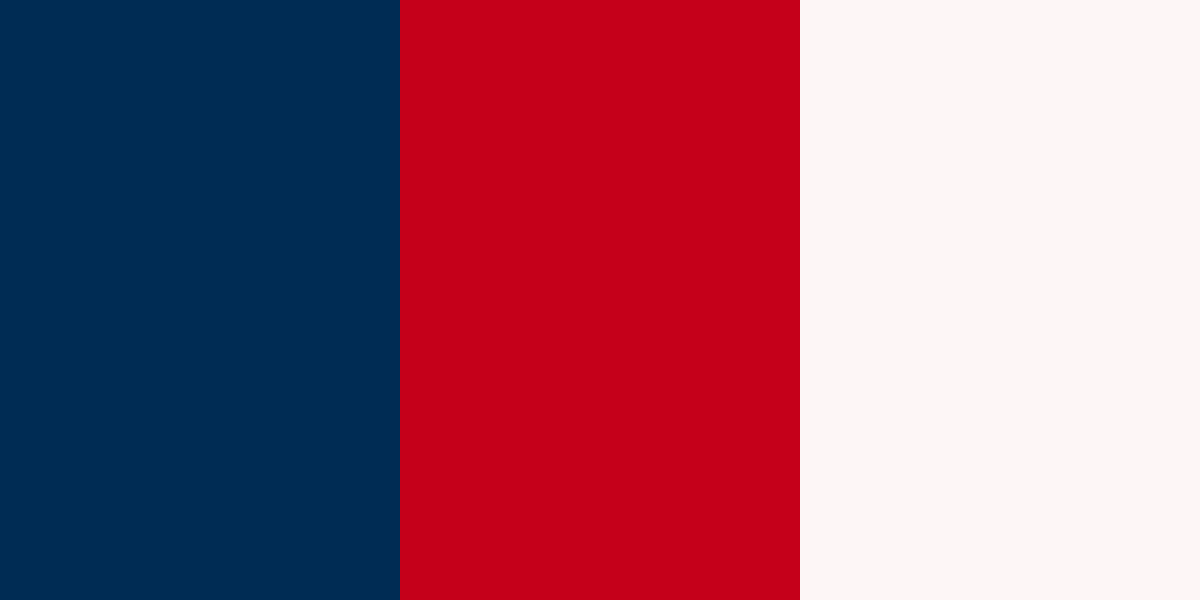 An image of deep navy blue, bright red, and pale pink color combination.