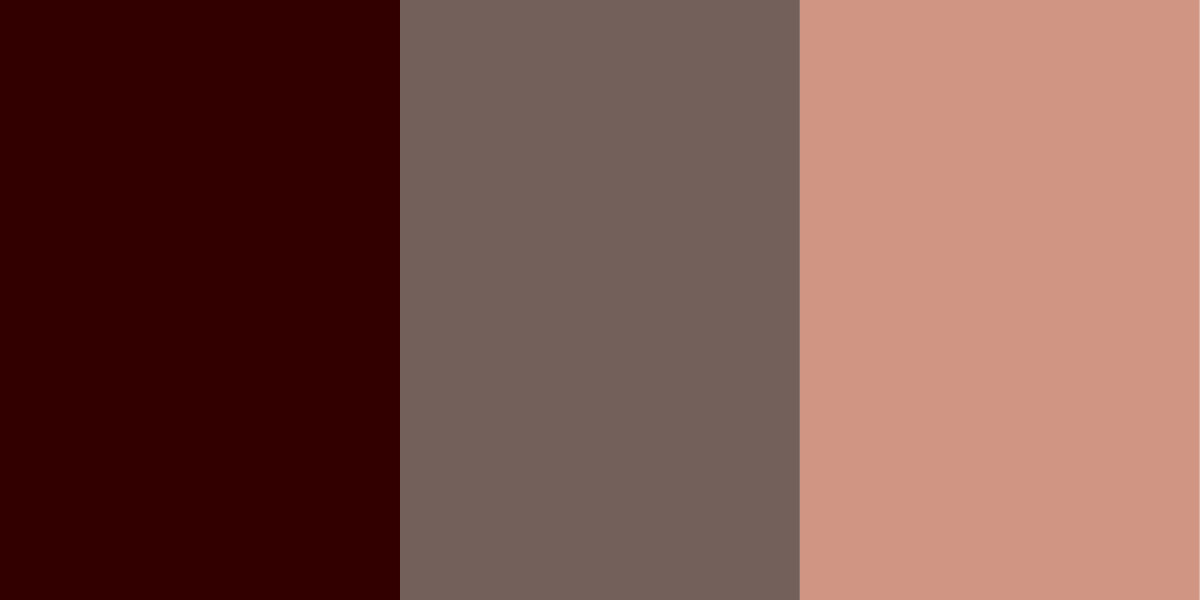 An image of dark reddish brown, taupe, and light peachy brown color combination.
