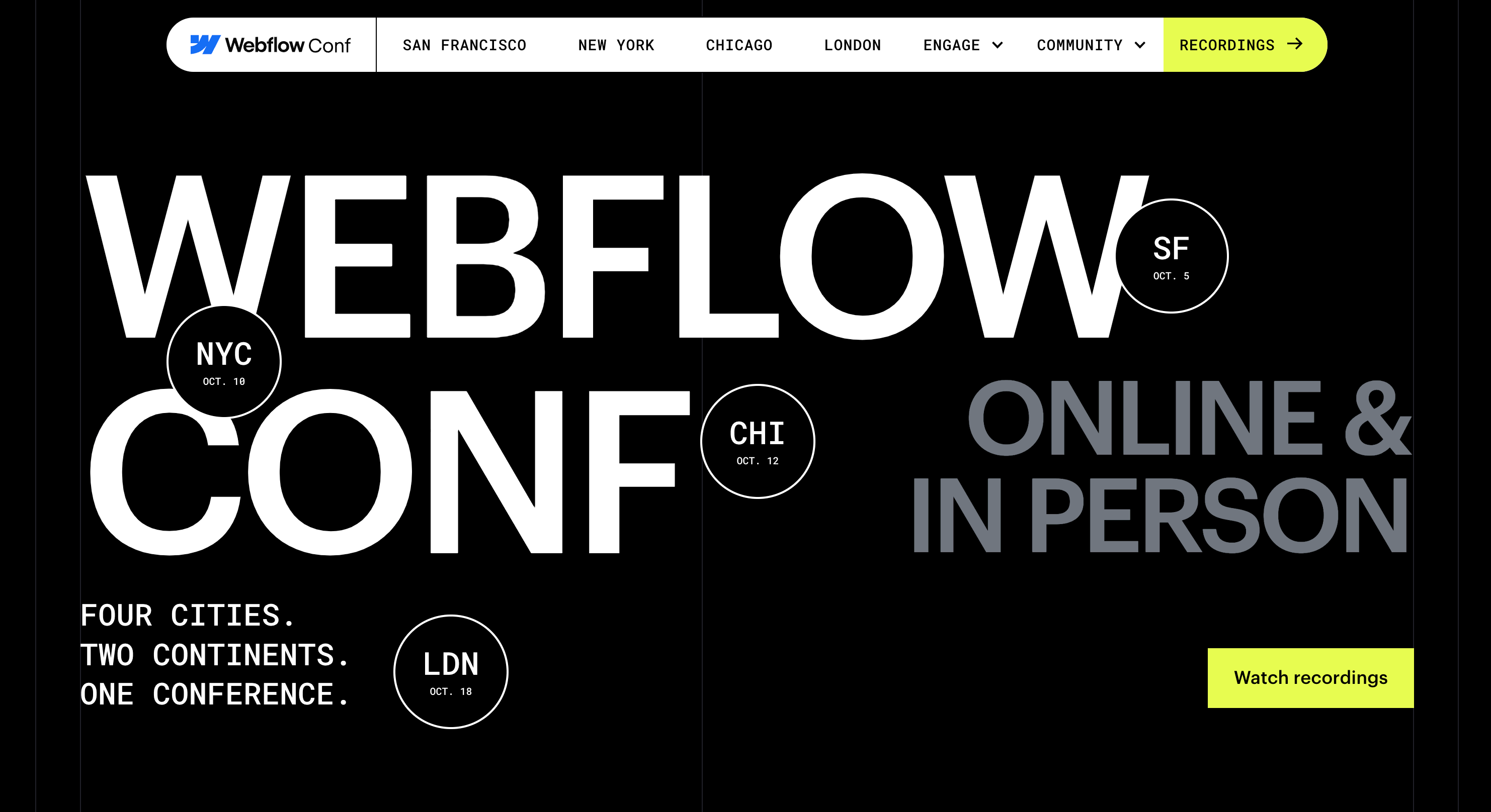 screenshot of Webflow Conf 2023 page