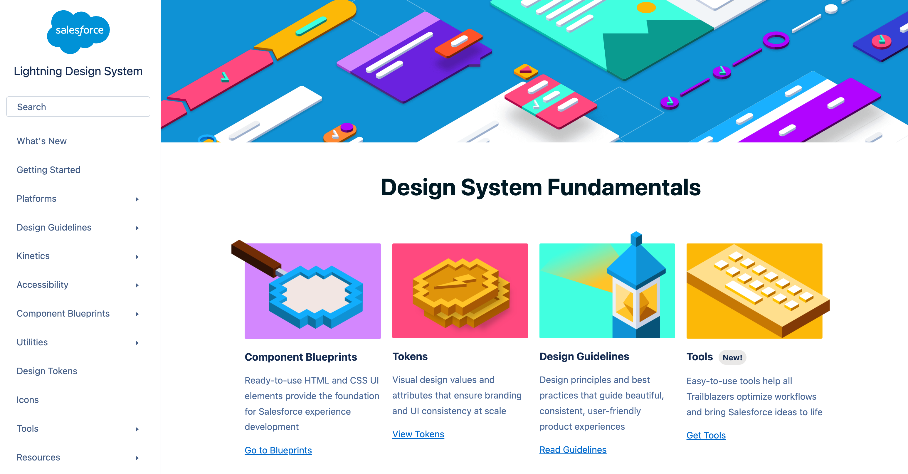 Salesforce's Lightning Design System webpage