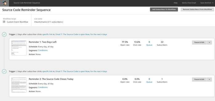 Email automation workflows