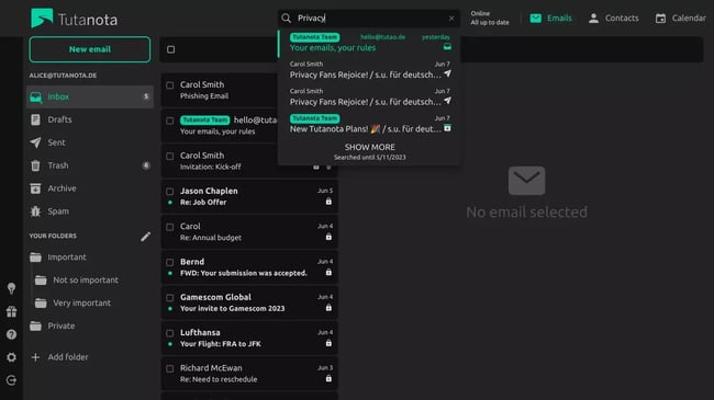 Best email services for privacy, Tutanota