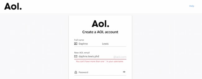  Free email services, AOL login error