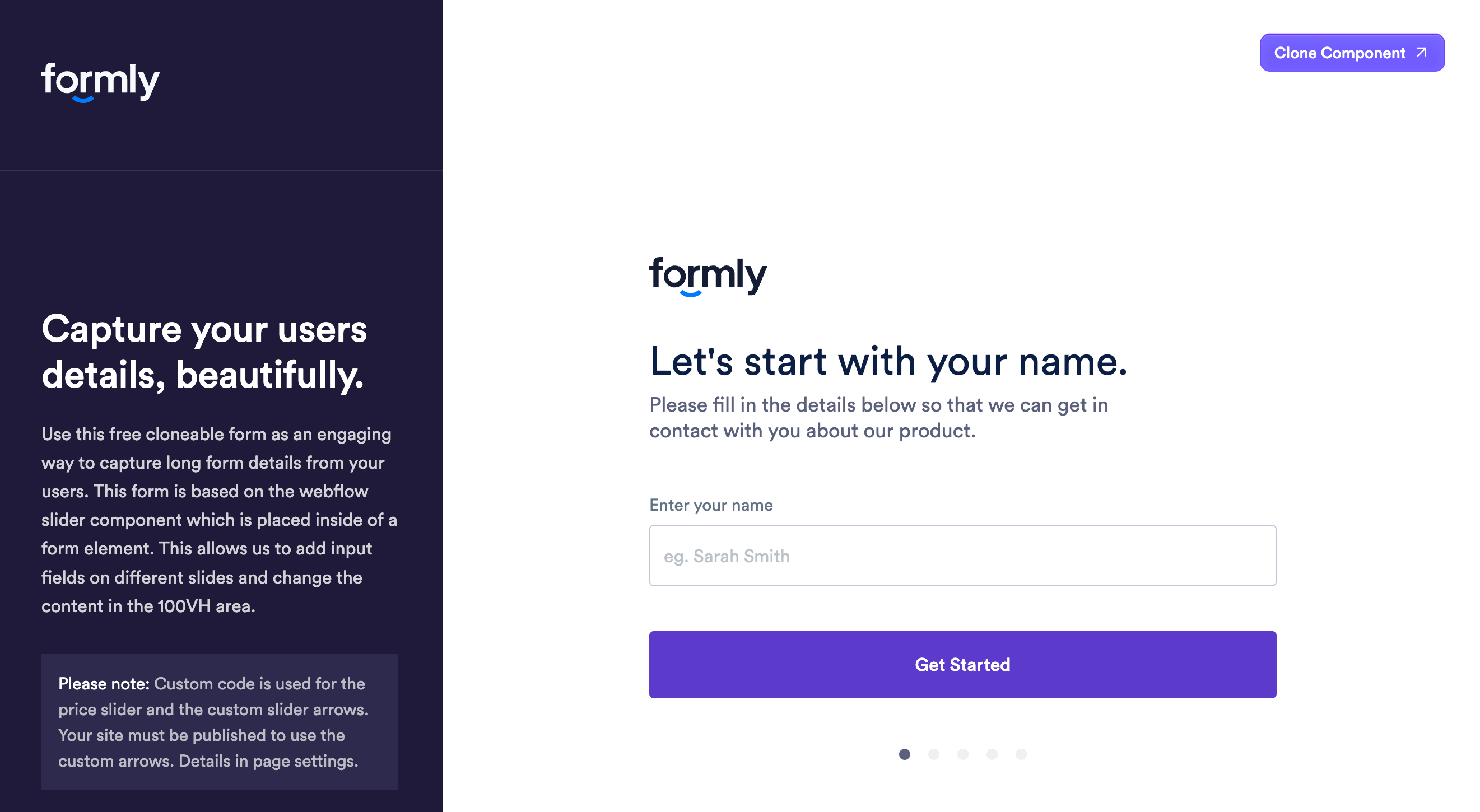 Multi-step contact form template