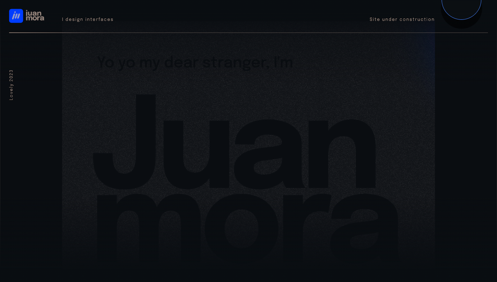 Screenshot of the Juan Mora's one page portfolio website.