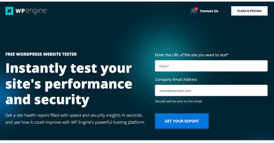 WP Engine's free Website Tester