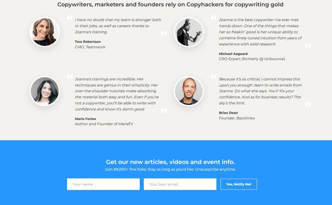 Sales copy Copyhackers