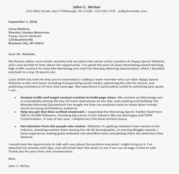 cover letter template: freelance cover letter 