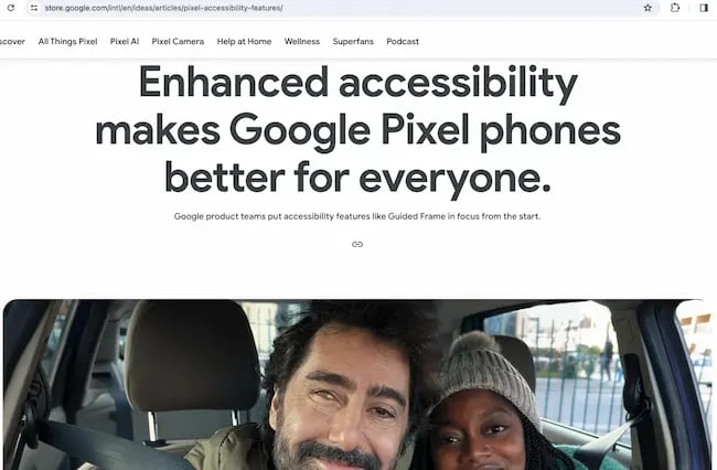 Google Pixel phones inclusive SEO example