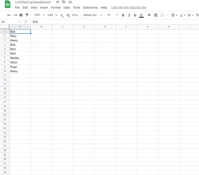 how to highlight duplicate data in google sheets: open spreadsheet