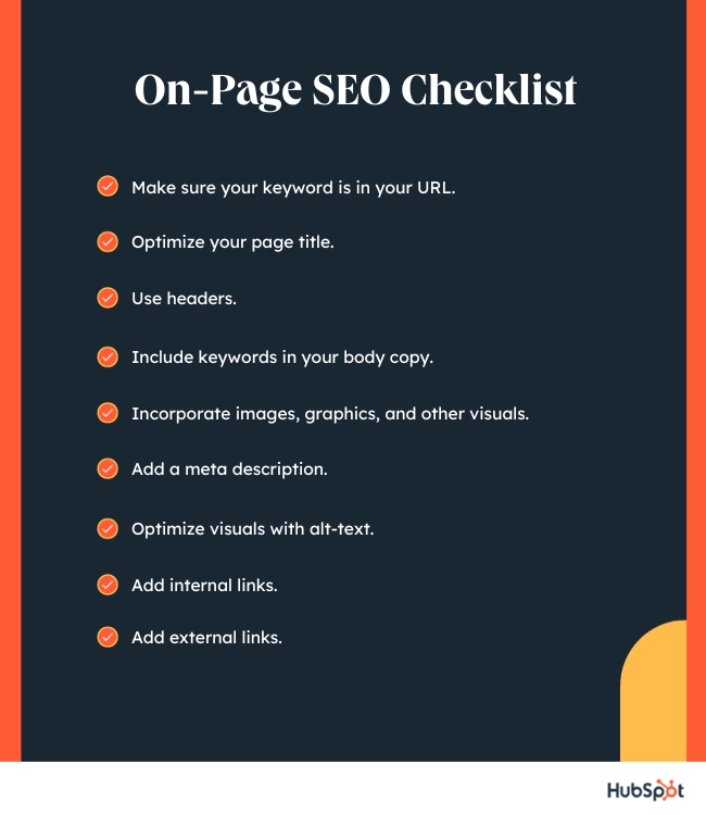 on-page SEO checklist