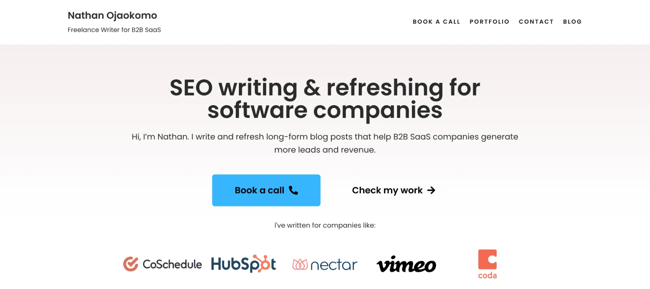 best free portfolio websites for freelance writers, WordPress