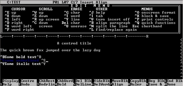 wysiwyg-editor_6WordStar, a WYSIWYG word processor from MicroPro