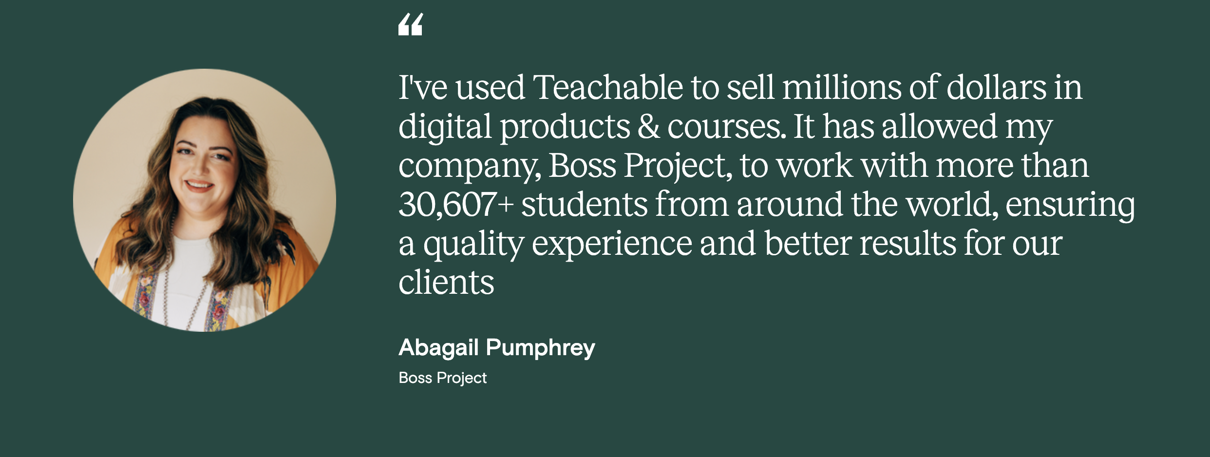 Abagail Pumphrey of the Boss Project Honest Teachable Review