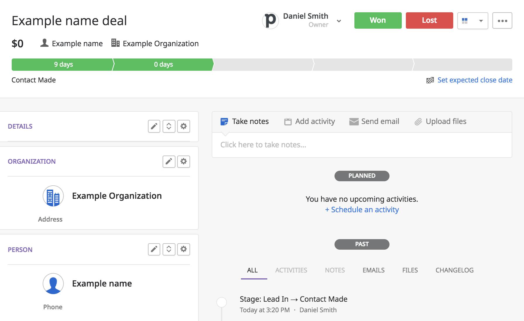 Customer Centricity: How Pipedrive’s detail view keeps all essential information conveniently organized in one place.