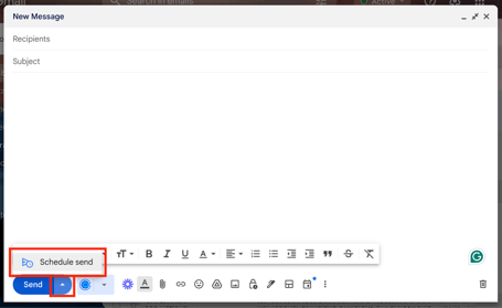 Gmail schedule email feature