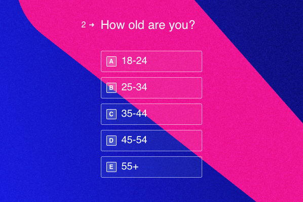 A screenshot showing the ages of survey respondents.