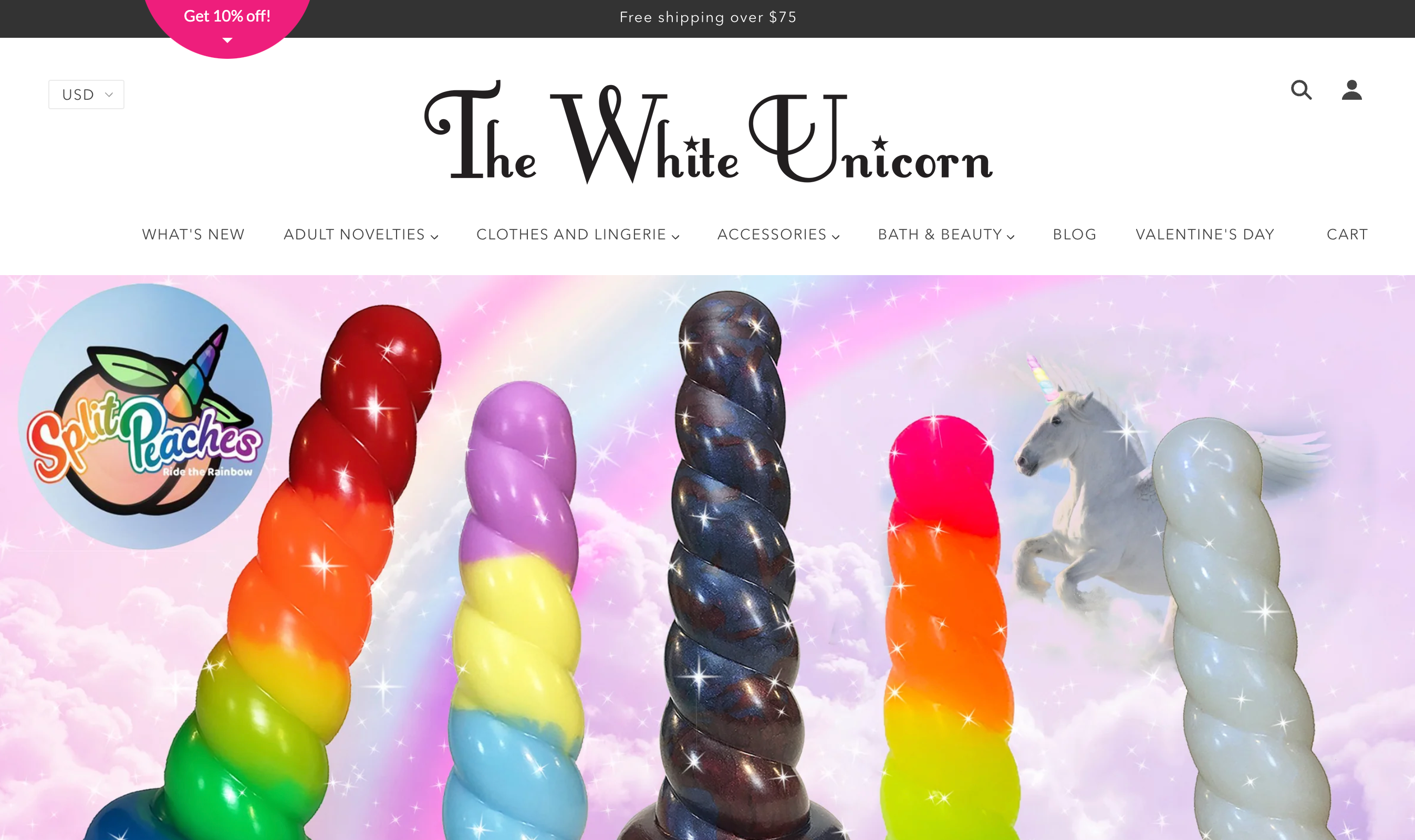 An ecommerce home page for a brand selling sex toys