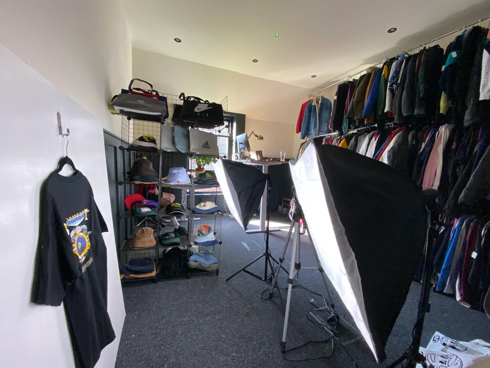 A basic photo studio setup for clothing brands