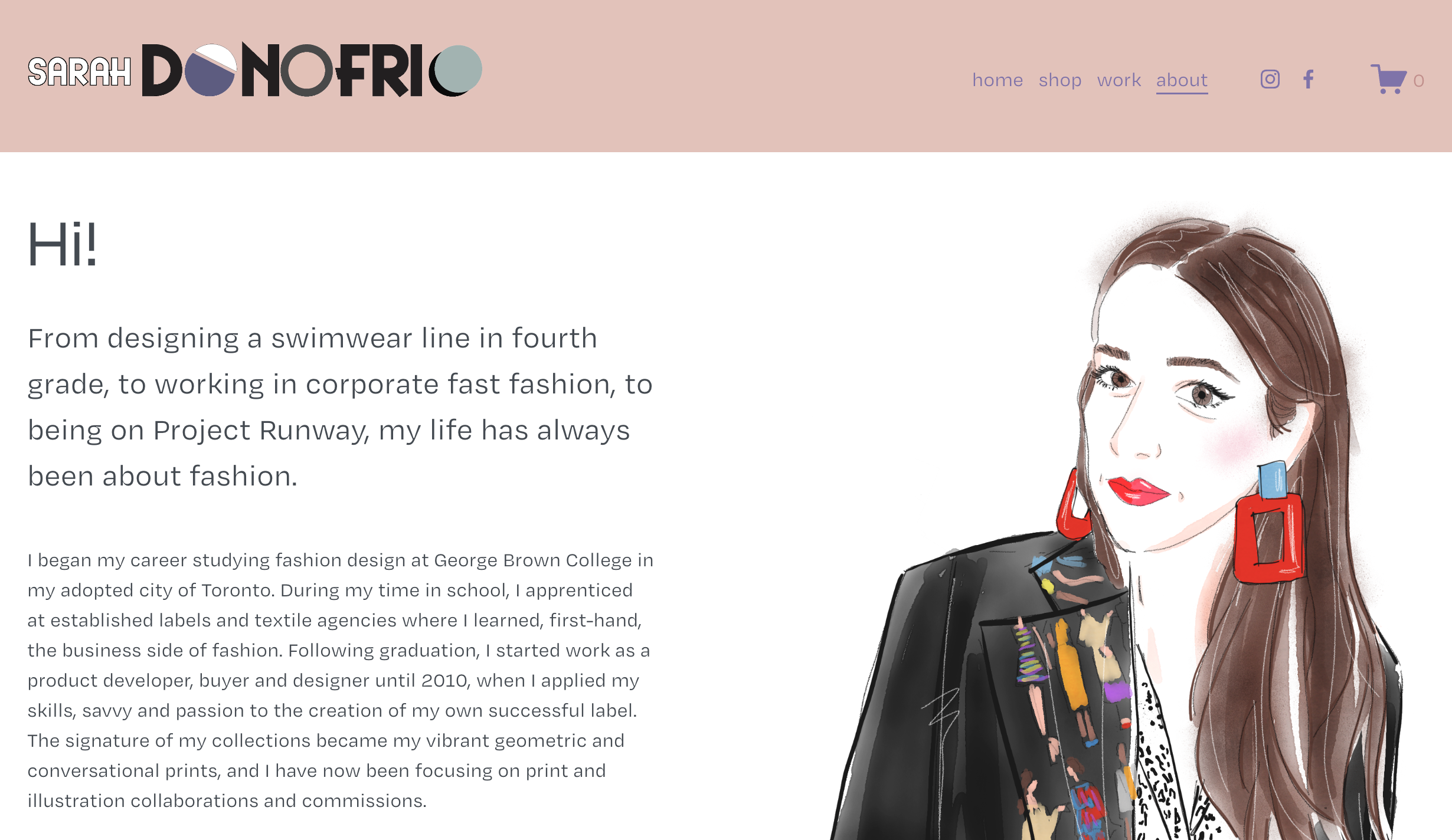 Sarah Donofrio's brand story on the designer's website
