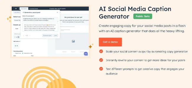 HubSpot’s AI Instagram Caption Generator. 