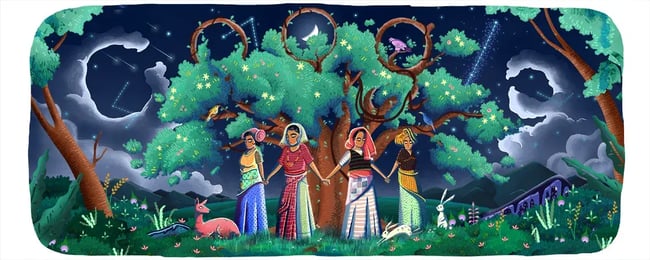 coolest google doodles, chipko