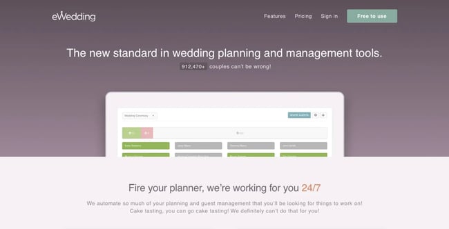 Homepage of eWedding.