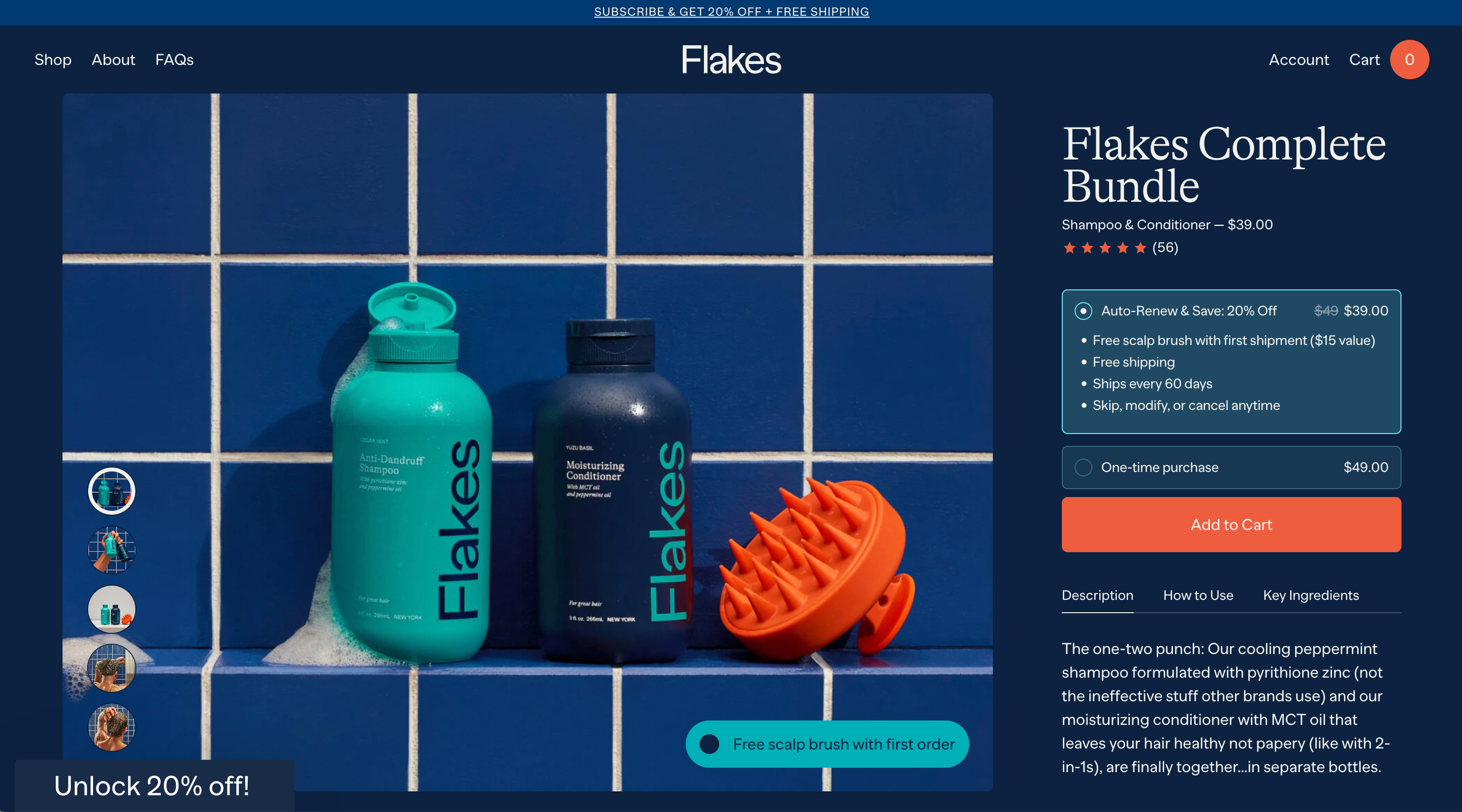 A product page from Flakes' ecommerce website
