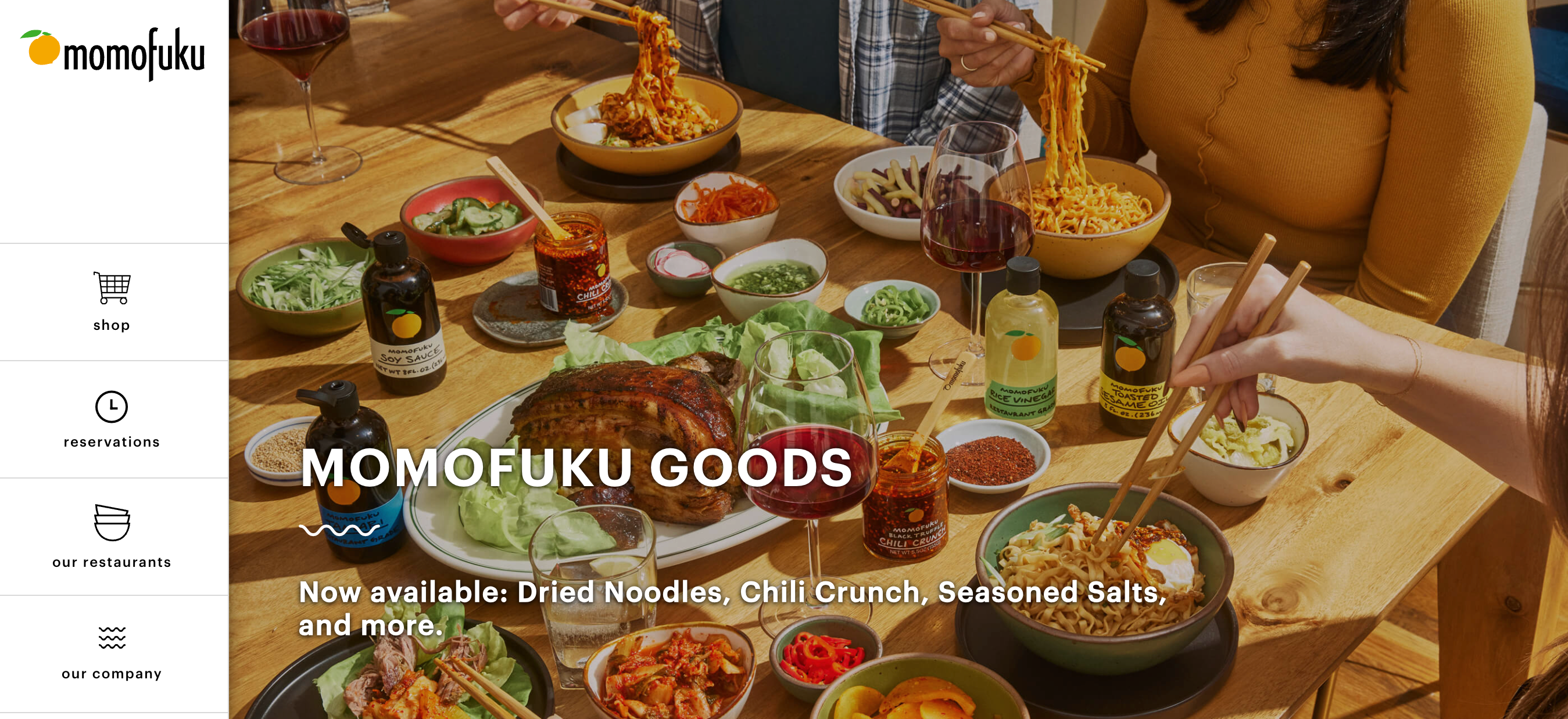 A page on Momofuku's ecommerce website