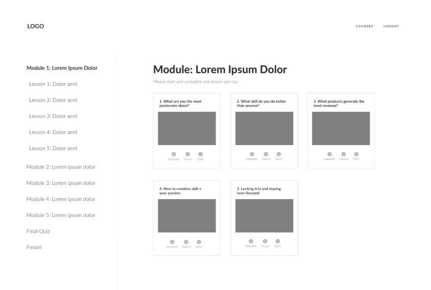 Online course outline module