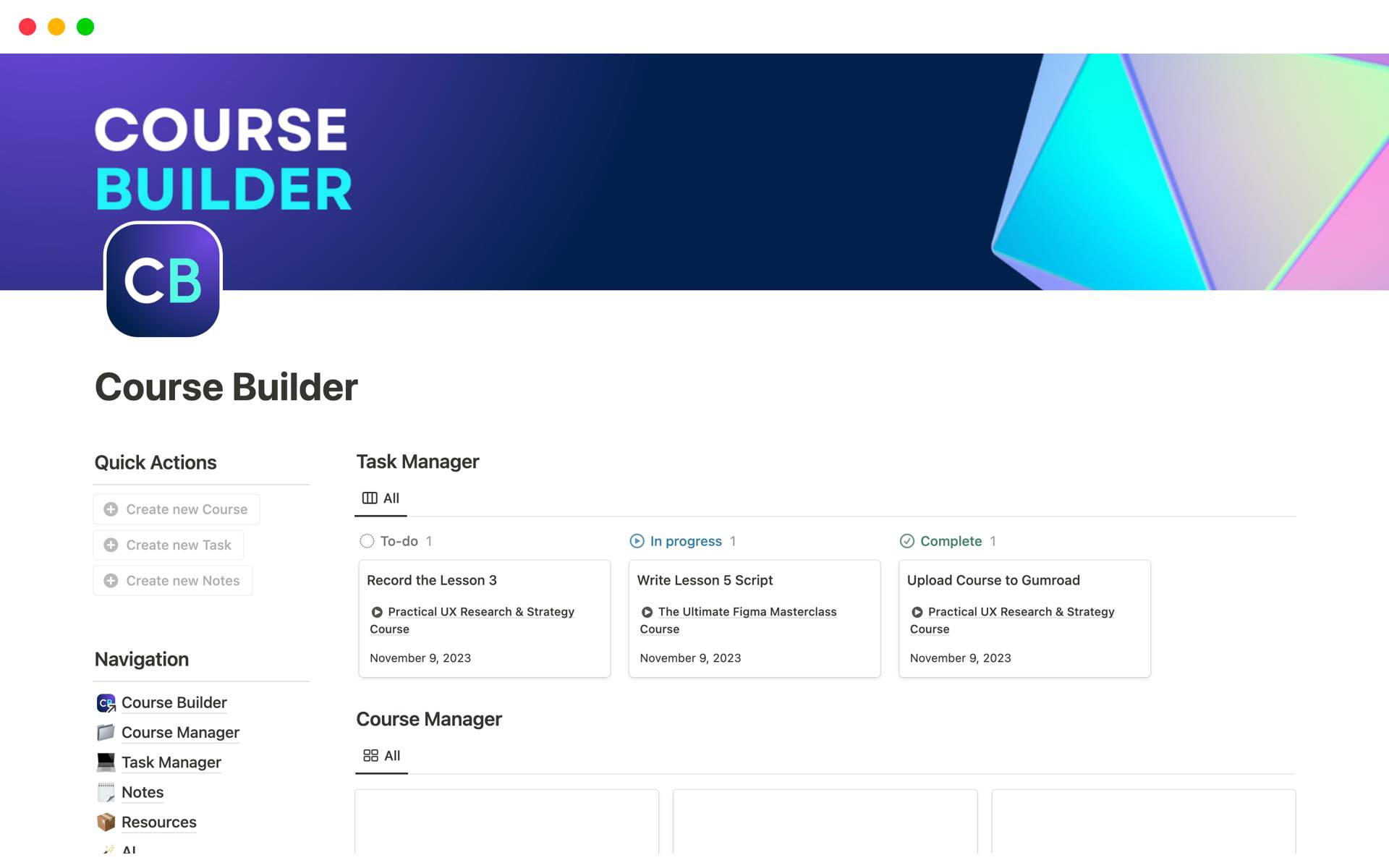 Coach CRM: Notion’s course builder