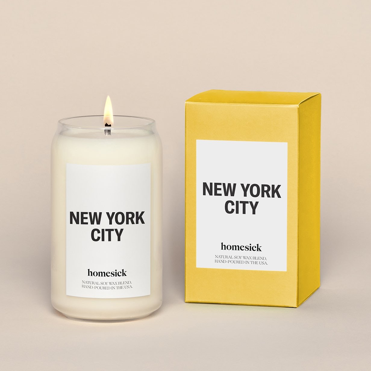 A New York City scented soy candle from the candle business Homesick