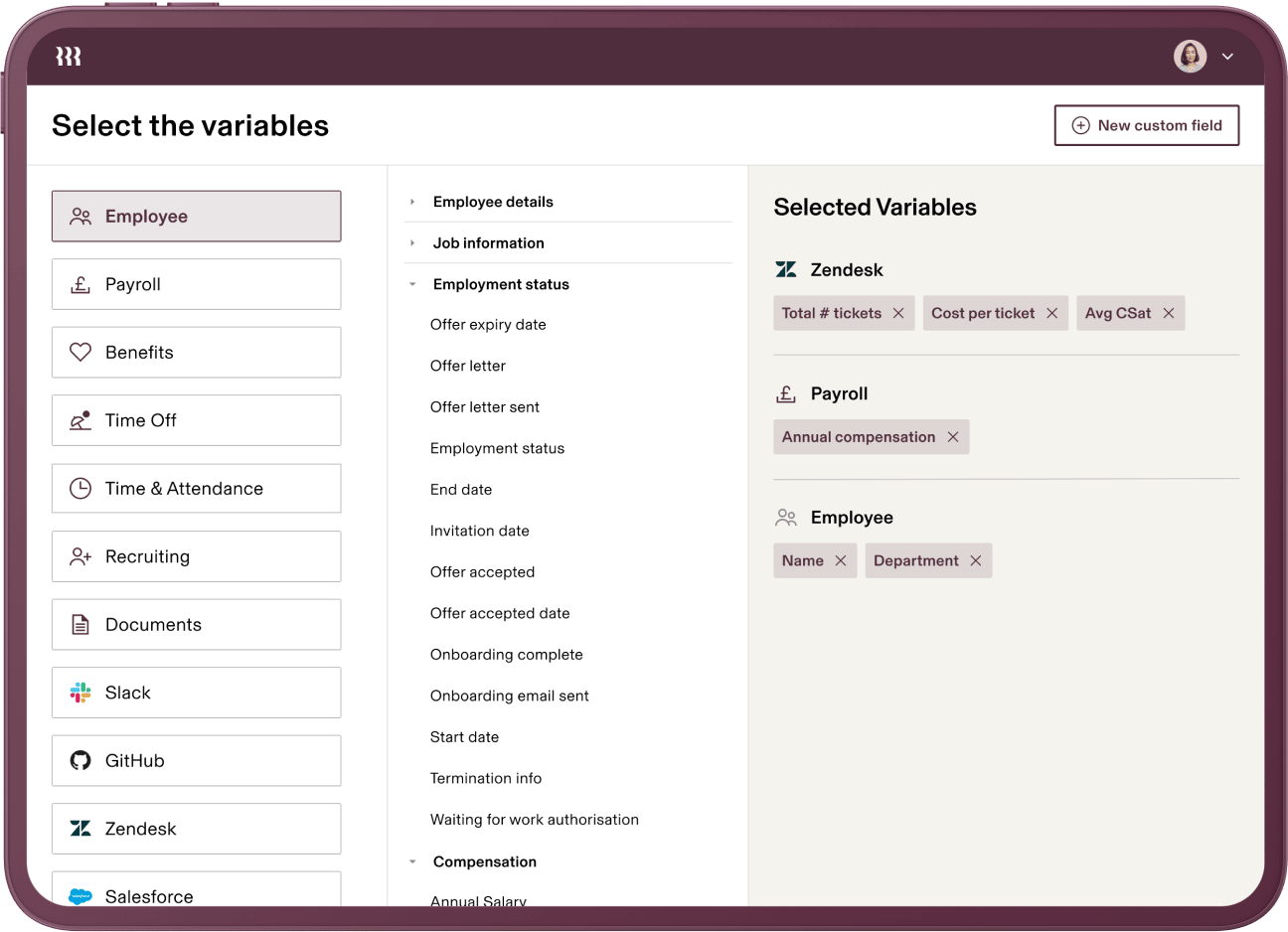 Pipedrive employee management software Rippling integration dashboard