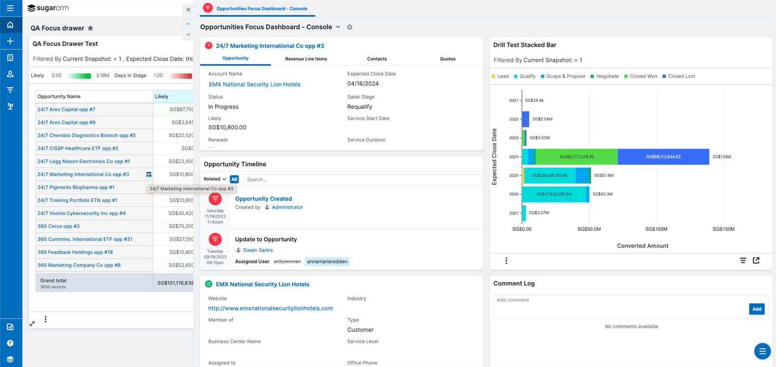 Sugarcrm vs. Salesforce: Sugarcrm offers four products, serving everyone, from salespeople to large organizations