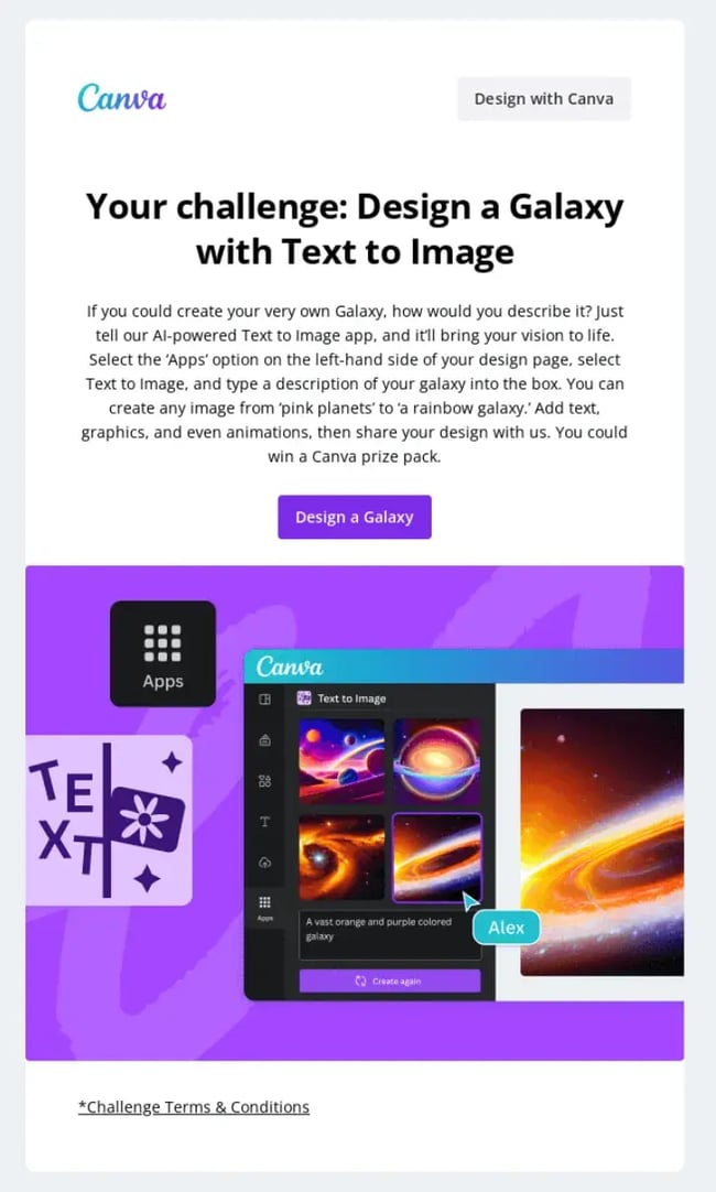Canva design contest email. 