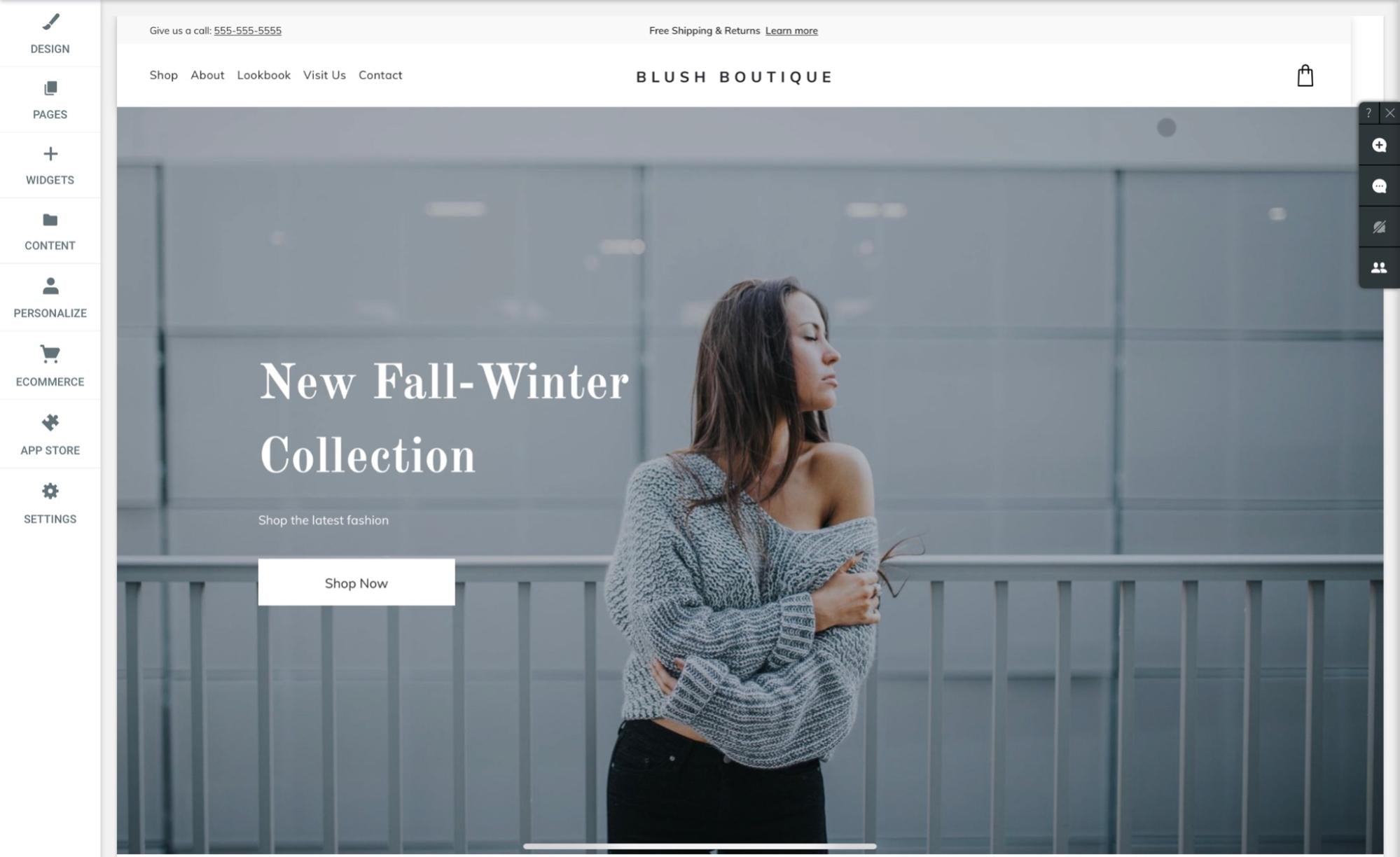 Duda website builder is used to create a clothing ecommerce website.