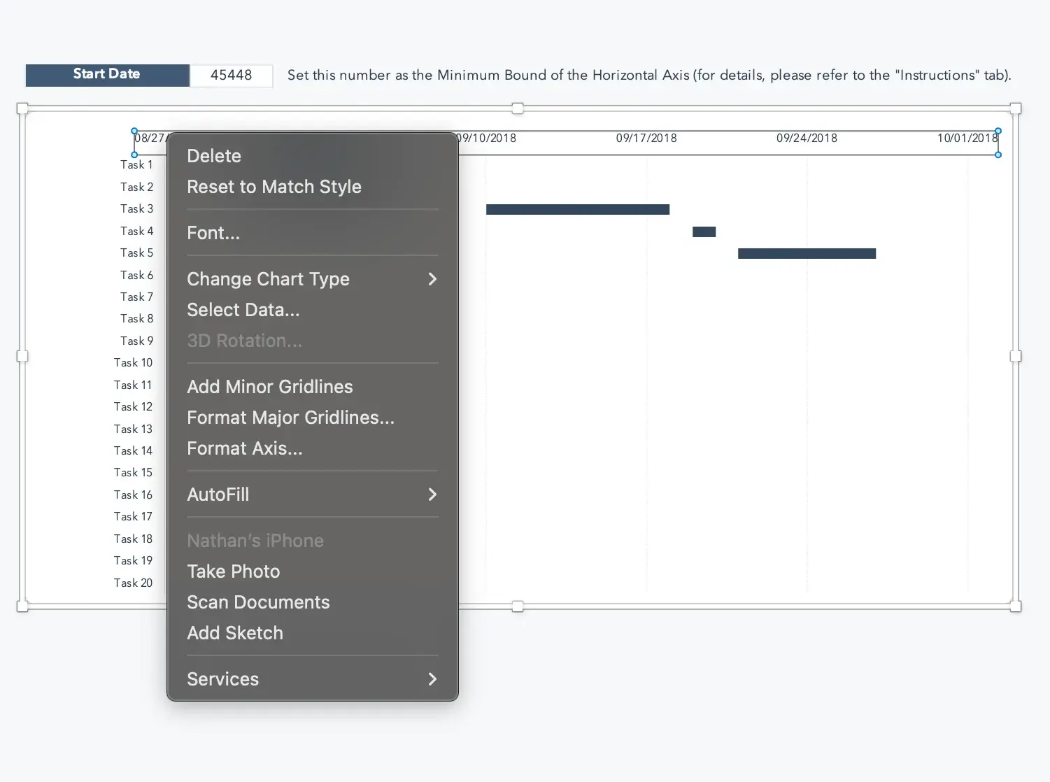 Configuring HubSpot gantt chart template