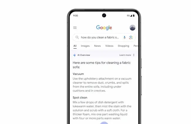 Google AI overview example