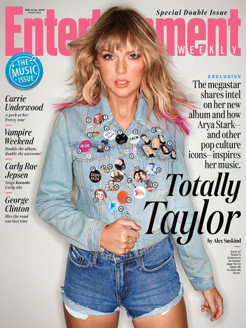 Taylor Swift in enamel pin jacket