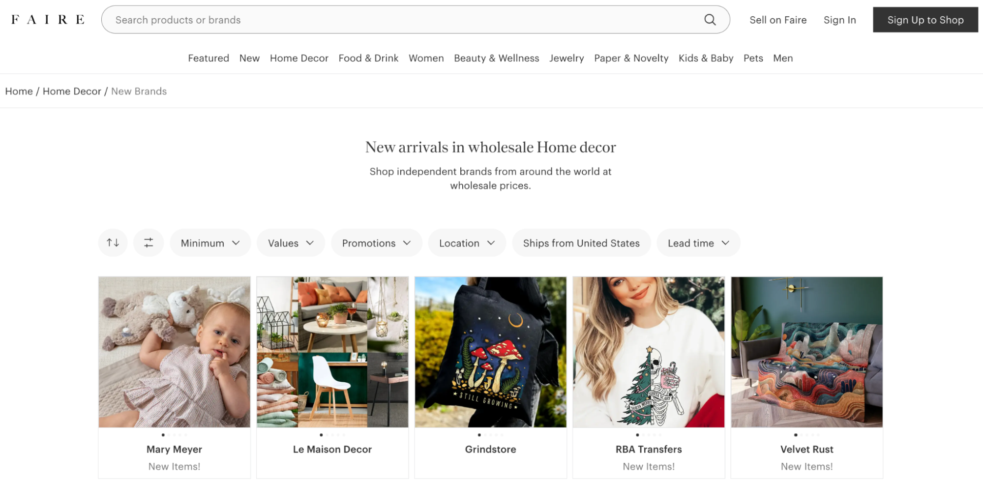 wholesale marketplace Faire with new arrivals: how to find wholesale suppliers