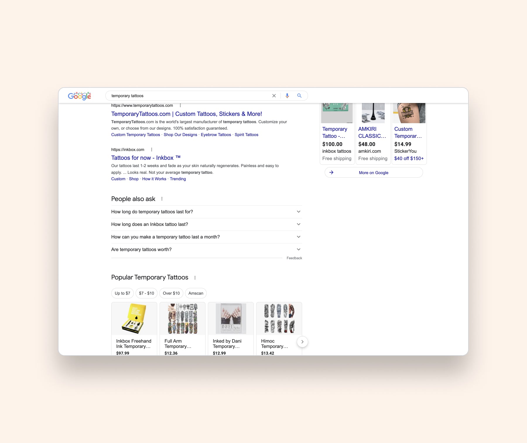 meta description example in SERP