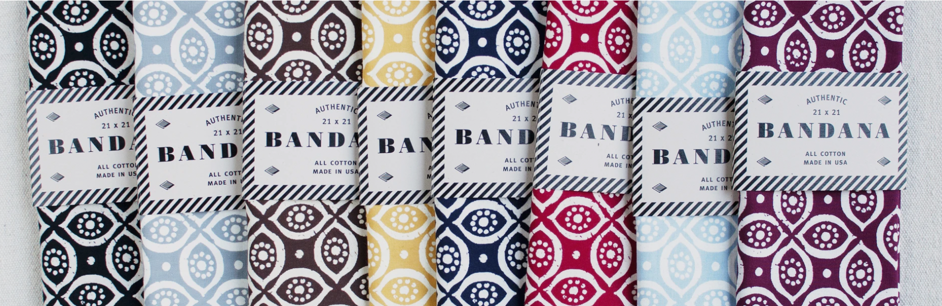 A selection of bandana products from Abracadana.