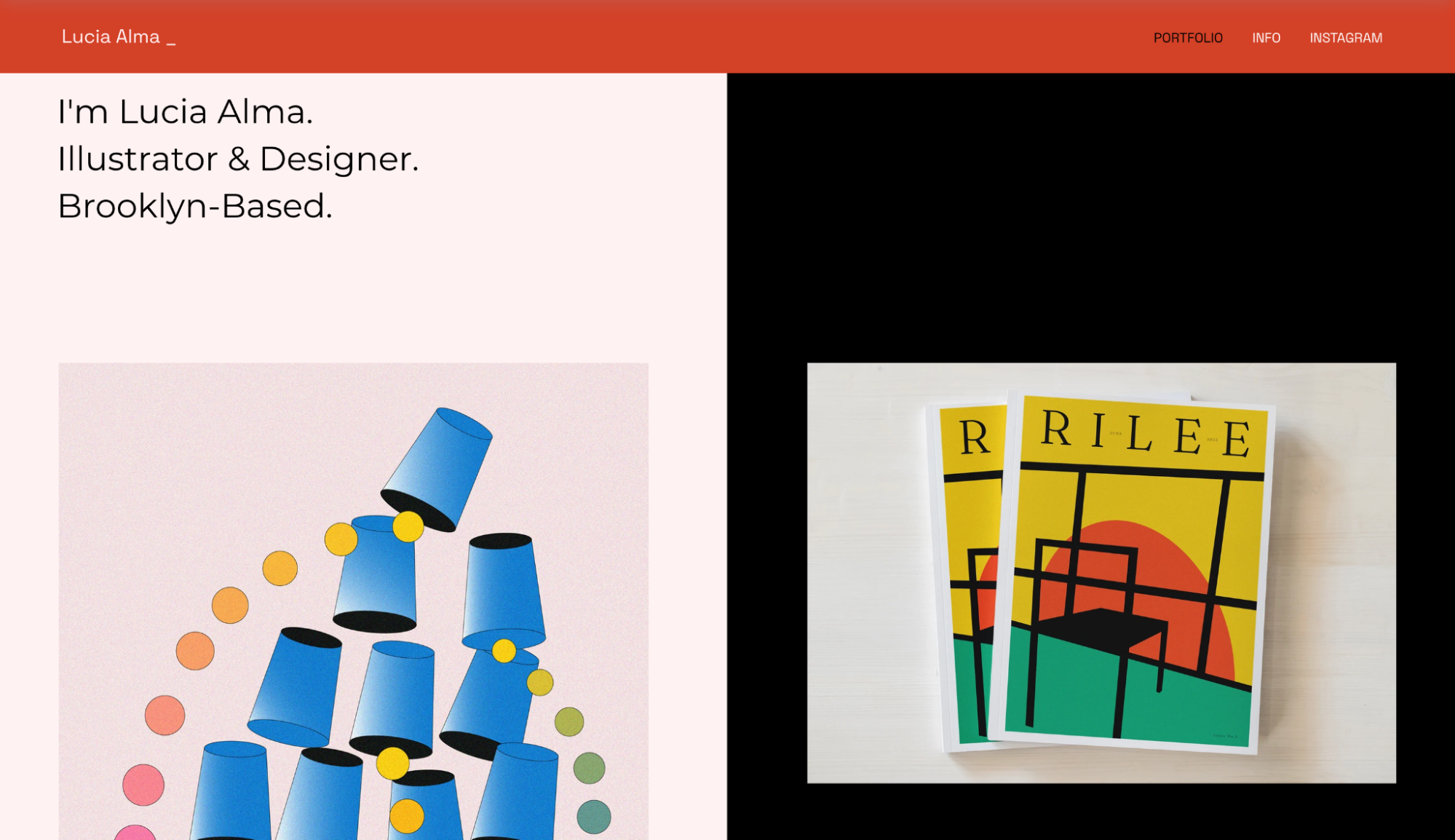 A portfolio website template for illustrators and designers available from Wix.