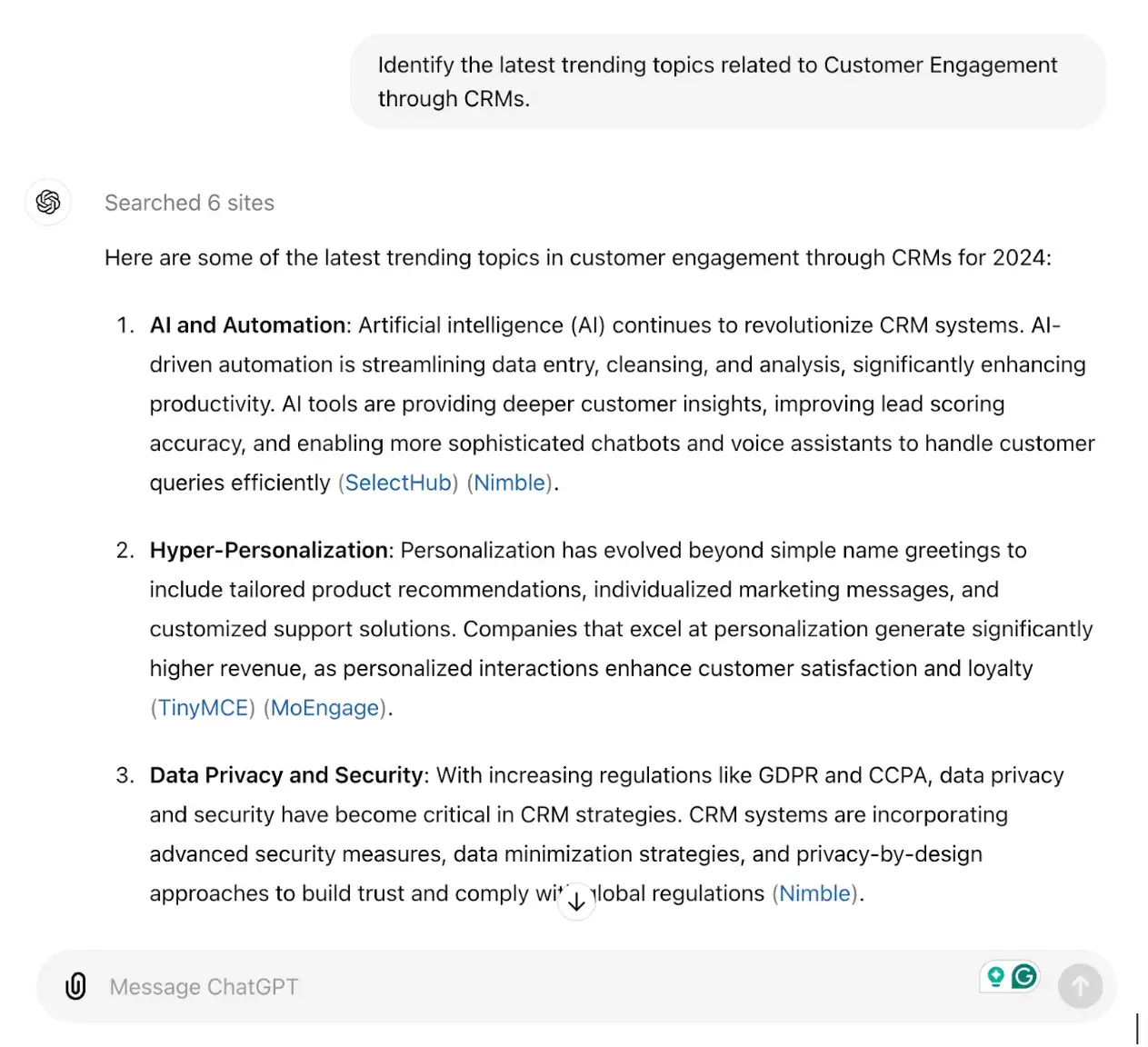 ChatGPT output initial for content drafts and data analysis