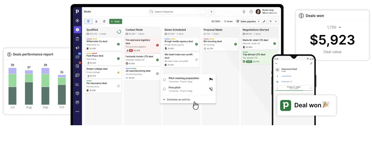 pipedrive vs. hubspot vs salesforce: How Pipedrive focuses on essential features and scalable growth