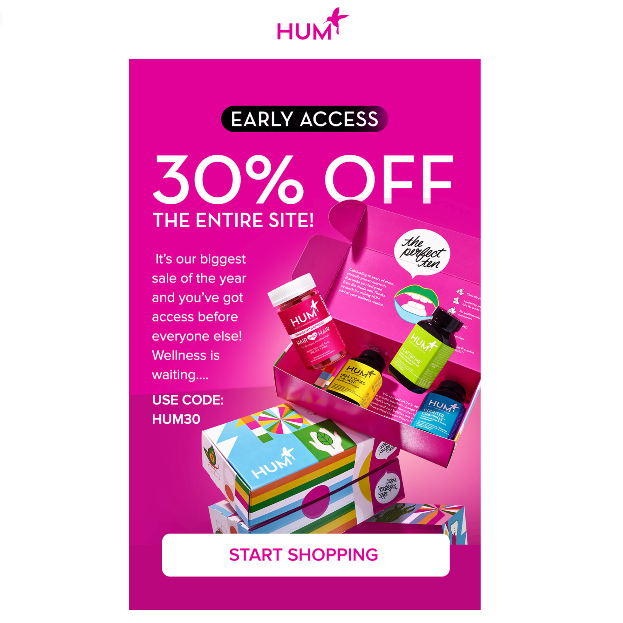 Hum eye catcher black friday email campaign.