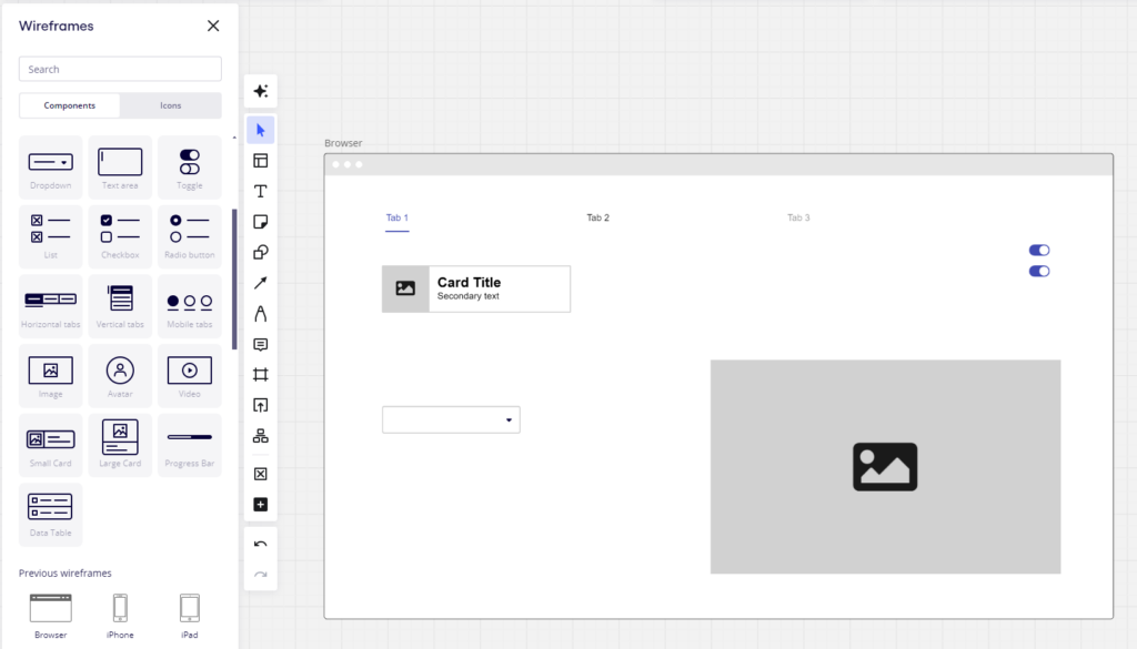 wireframes app on Miro